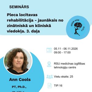 Pleca locītavas rehabilitācija – jaunākais no zinātniskā un klīniskā viedokļa. 3. daļa